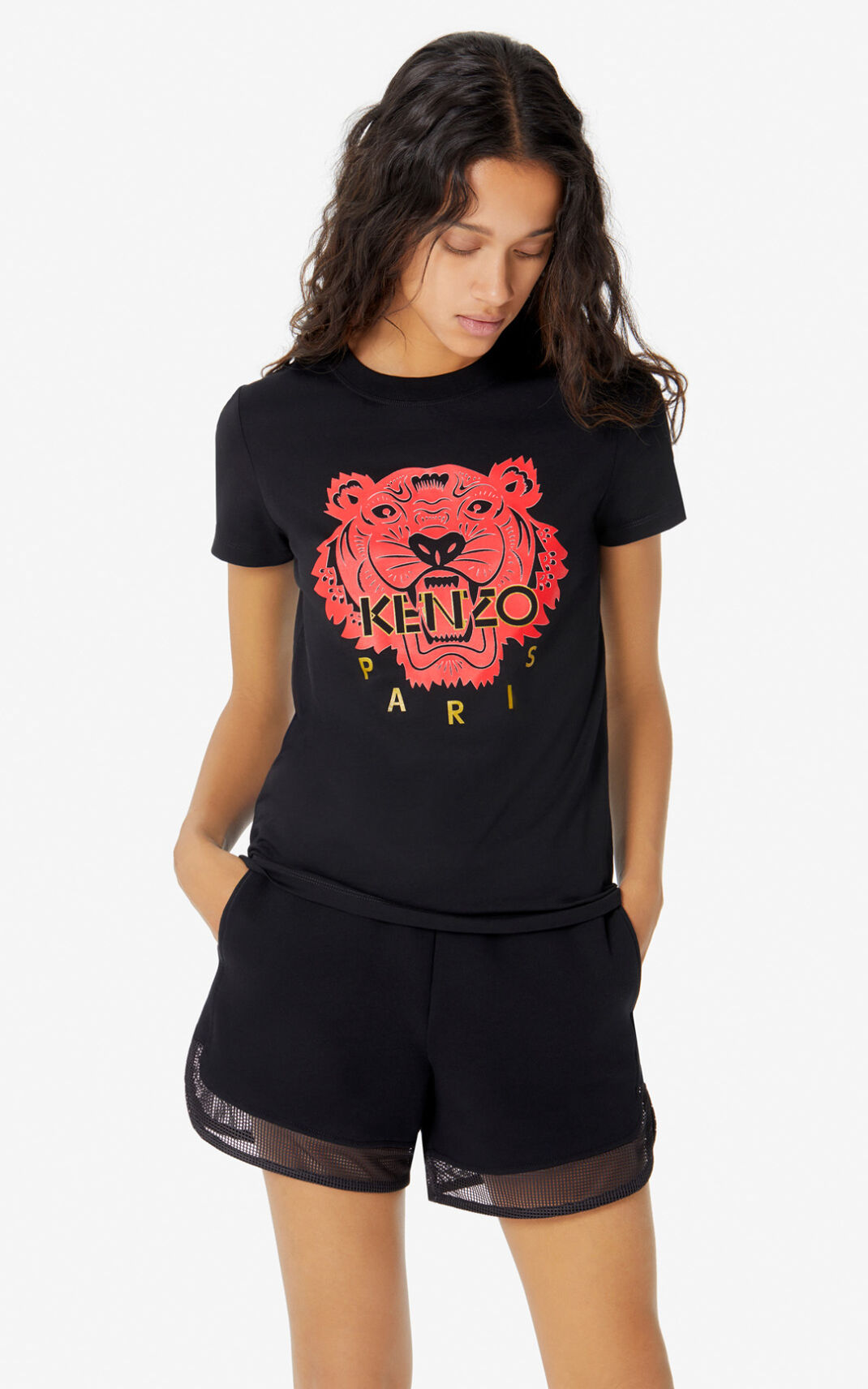 Kenzo Tiger Camisetas Mujer Negras | 6248059-AY